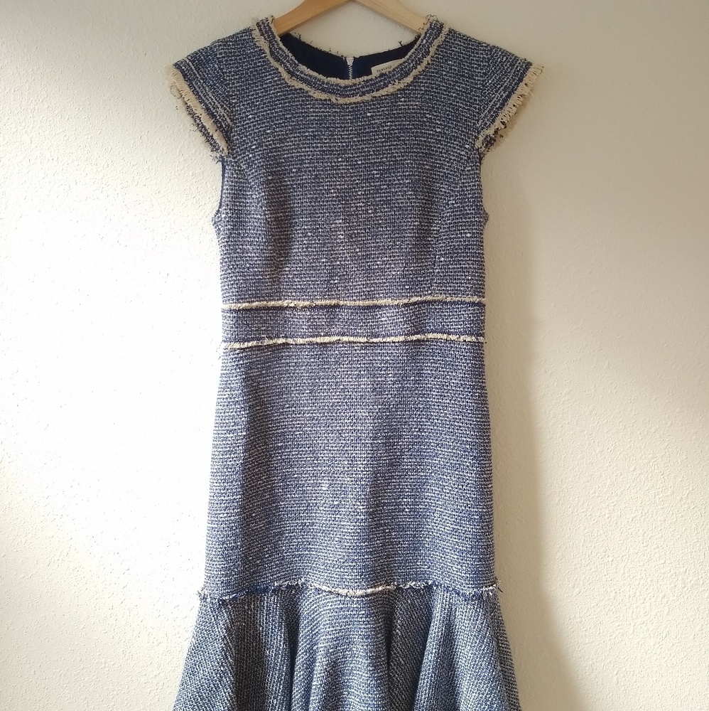 Rebecca Taylor blue tweed dress